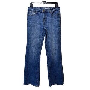 DKNY Jeans women Vintage Mid Rise Jeans size 8 Wide Flared Leg Denim 33" inseam
